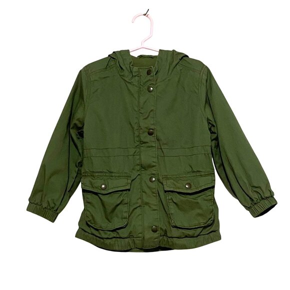 Old Navy Hooded Utility Scout Jacket 4T Olive Green Army Outdoors Gorpcore - Picture 1 of 6